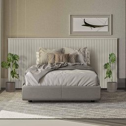Cabeceira Ripada Queen Size Off White Laranjeiras Linea Brasil - 1