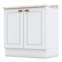 Ver imagem 1 de Balcão 2 Portas 80cm Americana Branco com Tampo Calcare - Móveis Henn