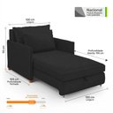 Ver imagem 3 de Poltrona Retrátil Cama Solteiro 2 em 1 Zia Confortável e Funcional Veludo Preto - Desk Design