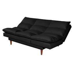Sofá Cama Vancouver Suede 3 Lugares Preto 381 Império Estofados - 2