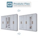 Ver imagem 7 de Guarda-roupa Casal Aurora 6 Portas 2 Gavetas com Espelho Branco Neve - Panorama Móveis
