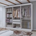 Ver imagem 3 de Guarda-roupa Casal Aurora 6 Portas 2 Gavetas com Espelho Branco Neve - Panorama Móveis