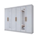 Ver mais imagens de Guarda-roupa Casal Aurora 6 Portas 2 Gavetas com Espelho Branco Neve - Panorama Móveis