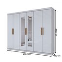 Ver imagem 5 de Guarda-roupa Casal Aurora 6 Portas 2 Gavetas com Espelho Branco Neve - Panorama Móveis
