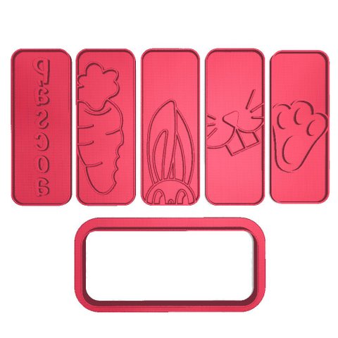 Kit 5 Cortadores Massa Páscoa Coelho Cenoura Focinho 11,5cm