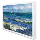 Ver imagem 1 de Quadro Decorativo Caixa Barcos de Pesca no Mar - Van Gogh Tacolado Moldura Caixa 3cm Madeira sem Vid