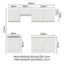 Ver imagem 4 de Armário de Cozinha Completa 240cm Branco Glamy Madesa 09