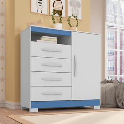 Cômoda Sapateira 4 Gavetas e 1 Porta Alexa Branco - 7