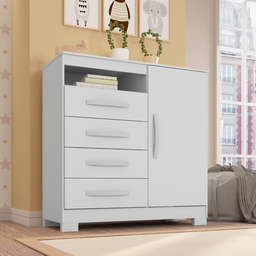 Cômoda Sapateira 4 Gavetas e 1 Porta Alexa Branco - 2