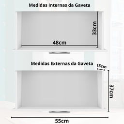 Cômoda Sapateira 4 Gavetas e 1 Porta Alexa Branco - 4