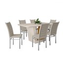 Ver imagem 2 de Mesa de Jantar 6 Lugares Viena Tokio com Vidro Cromado/off White/nature - Art Panta