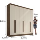 Ver imagem 2 de Guarda Roupa Casal 6 Portas 4 Gavetas Uberaba 100% Mdf 15mm - Valverde: New Canion/off White