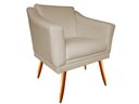Ver imagem 3 de Kit 2 Poltronas Decorativa Agatha Suede Bege Pés Madeira Ms Decor