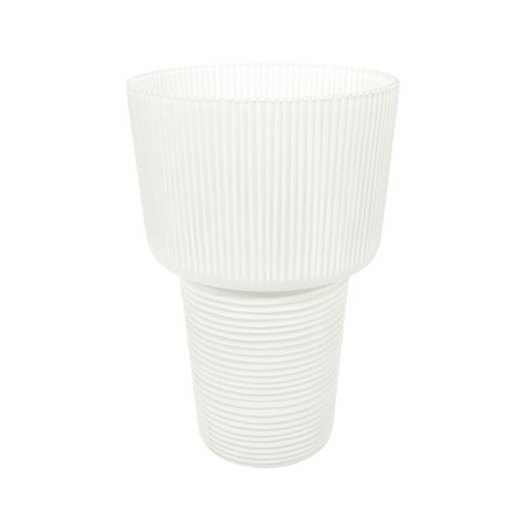 Vaso em Vidro Branco Decorativo P 33x21cm