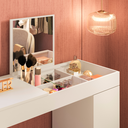 Ver imagem 3 de Escrivaninha Penteadeira Camarim Love Quarto Meninas Luxo Maquiagem Premium Cor Cinamomo Branco