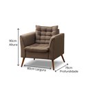 Ver imagem 3 de Poltrona Decorativa Phoenix Veludo Marrom Café:Marrom Café