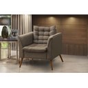 Ver imagem 1 de Poltrona Decorativa Phoenix Veludo Marrom Café:Marrom Café