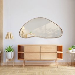 Espelho Orgânico com Borda de Madeira - Colina 100x46 - 8