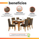 Ver imagem 5 de Conjunto Sala de Jantar Mesa Tampo em Vidro 1,60m Mel 6 Cadeiras Tati