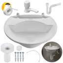 Ver imagem 2 de Pia Lavatório Banheiro 4l + Torneira Reforçada Branca + Sifão Sanfonado + Engate Flexível + Veda Ros