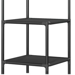 Arara Cabideiro de Canto 2 Andares Prateleira Rack Sapateira  Camisa Roupa Gancho Casa Quarto M - 11