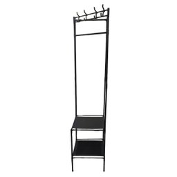 Arara Cabideiro de Canto 2 Andares Prateleira Rack Sapateira  Camisa Roupa Gancho Casa Quarto M - 9
