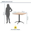 Ver imagem 3 de Mesa de Jantar Quadrada Tampo Madeira Maciça 79x79cm com Base de Aço Casual Marrom/Preto/Pinus