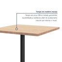 Ver mais imagens de Mesa de Jantar Quadrada Tampo Madeira Maciça 79x79cm com Base de Aço Casual Marrom/Preto/Pinus