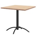 Ver imagem 2 de Mesa de Jantar Quadrada Tampo Madeira Maciça 79x79cm com Base de Aço Casual Marrom/Preto/Pinus