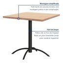 Ver imagem 5 de Mesa de Jantar Quadrada Tampo Madeira Maciça 79x79cm com Base de Aço Casual Marrom/Preto/Pinus