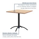 Ver imagem 4 de Mesa de Jantar Quadrada Tampo Madeira Maciça 79x79cm com Base de Aço Casual Marrom/Preto/Pinus