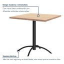 Ver imagem 6 de Mesa de Jantar Quadrada Tampo Madeira Maciça 79x79cm com Base de Aço Casual Marrom/Preto/Pinus