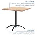 Ver imagem 7 de Mesa de Jantar Quadrada Tampo Madeira Maciça 79x79cm com Base de Aço Casual Marrom/Preto/Pinus