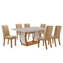 Ver imagem 6 de Mesa Milena 6 Lugares MDF com Cadeiras Lira Off White 180cm Moderna