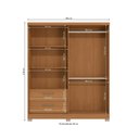Ver imagem 7 de Guarda Roupa Solteiro 3 Portas Mistas e 2 Gavetas 218cm C533 Canela