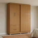 Ver imagem 1 de Guarda Roupa Solteiro 3 Portas Mistas e 2 Gavetas 218cm C533 Canela