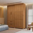 Ver imagem 1 de Guarda-roupa Solteiro Funcional 3 Portas 2 Gavetas com Pés