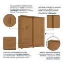 Ver imagem 5 de Guarda Roupa Solteiro 3 Portas Mistas e 2 Gavetas 218cm C533 Canela
