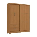 Ver imagem 2 de Guarda Roupa Solteiro 3 Portas Mistas e 2 Gavetas 218cm C533 Canela