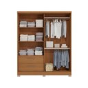 Ver imagem 4 de Guarda-roupa Solteiro Funcional 3 Portas 2 Gavetas com Pés