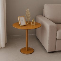 Mesa Lateral Monopé de Madeira 30 Cm - Mel - 1