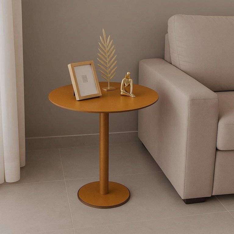 Mesa Lateral Monopé de Madeira 30 Cm - Mel