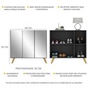 Ver imagem 3 de Sapateira Retrô com Espelho 3 Portas Nina Multimóveis V6022