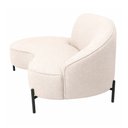Ver imagem 6 de Sofá Curvo Billini 2 Lugares 150cm Braço Esq. Pés Preto Bouclé Off White - Sallar Home