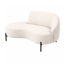Ver imagem 1 de Sofá Curvo Billini 2 Lugares 150cm Braço Esq. Pés Preto Bouclé Off White - Sallar Home