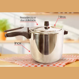 Panela de Pressão Polida 7l Grande Premium Roque Cor Cromada - 2