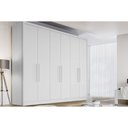 Ver imagem 1 de Guarda Roupa Casal New Vértice-Messina 6 Portas de Bater 8 Gavetas Messina Neve MDF