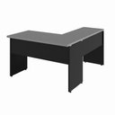 Ver imagem 4 de Mesa Escrivaninha 135cm em L Tampo 30mm Pés Painel F5 Office Cor:Cinza Sagrado com Preto