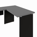 Ver imagem 5 de Mesa Escrivaninha 135cm em L Tampo 30mm Pés Painel F5 Office Cor:Cinza Sagrado com Preto