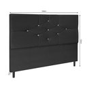 Ver imagem 2 de Cabeceira T Cross Preto Estofada para Cama Box Casal Queen Size 164cm Quarto Luxo